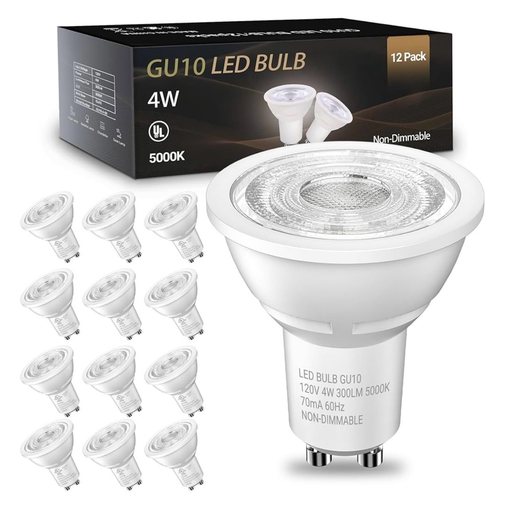 GU10 LED Bulb 12-Pack 4W Equivalent 35W 5000K Daylight White